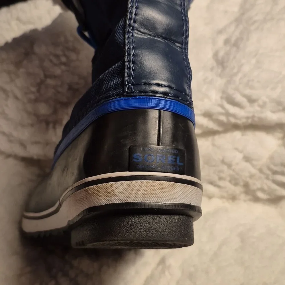 Sorel Yoot Pac Men's Size 6 Blue and Black Nylon Rubber Ducks Boots